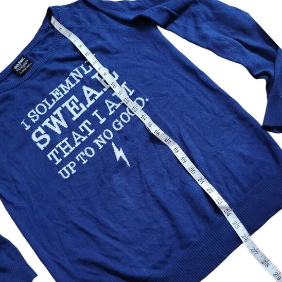 Harry Potter Sweater I Solemnly Swear That I Am Up To No Good Size Large Blue - Picture 4 of 6